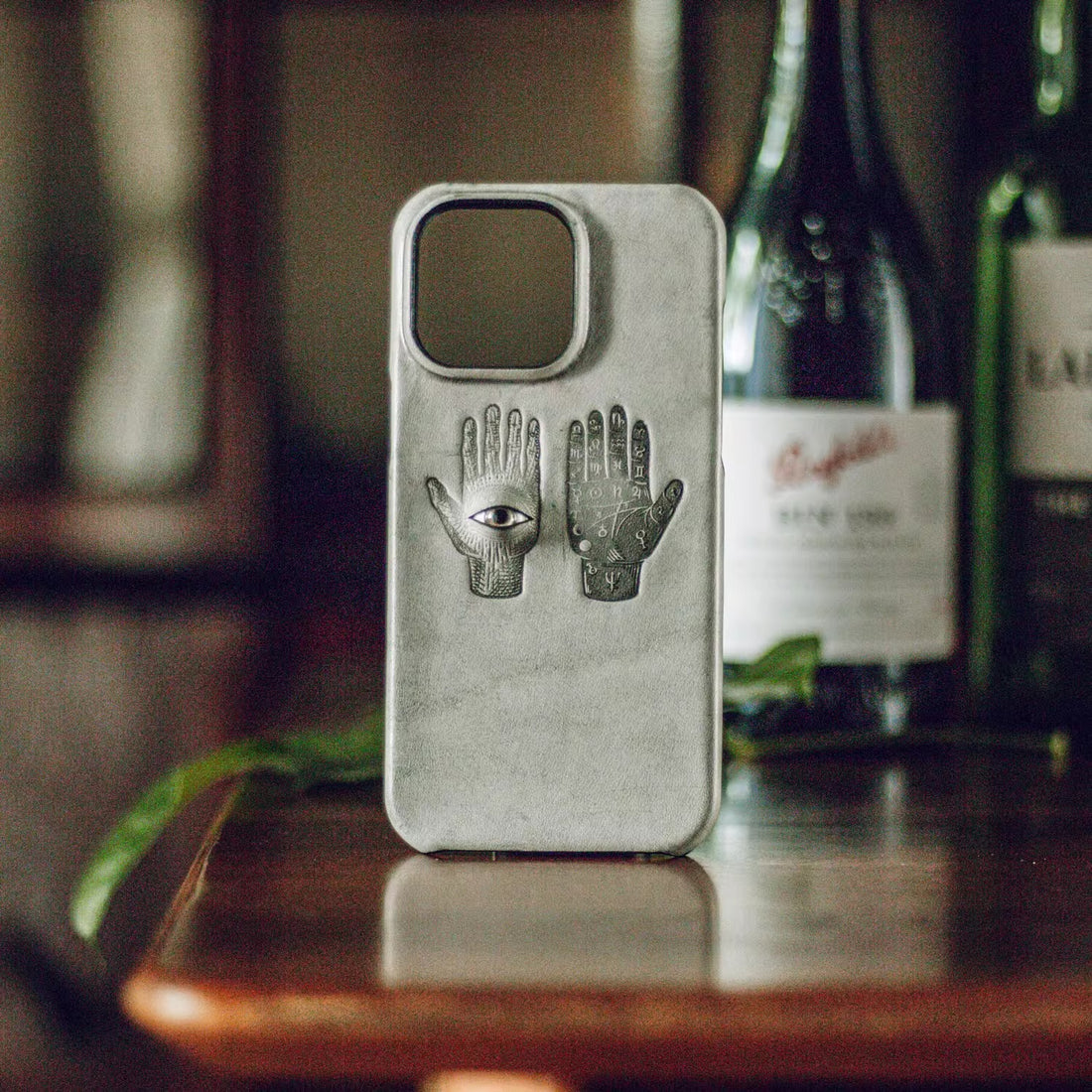 iPhone 16 Pro Case | 3D Eye and Hand | Handmade Leather