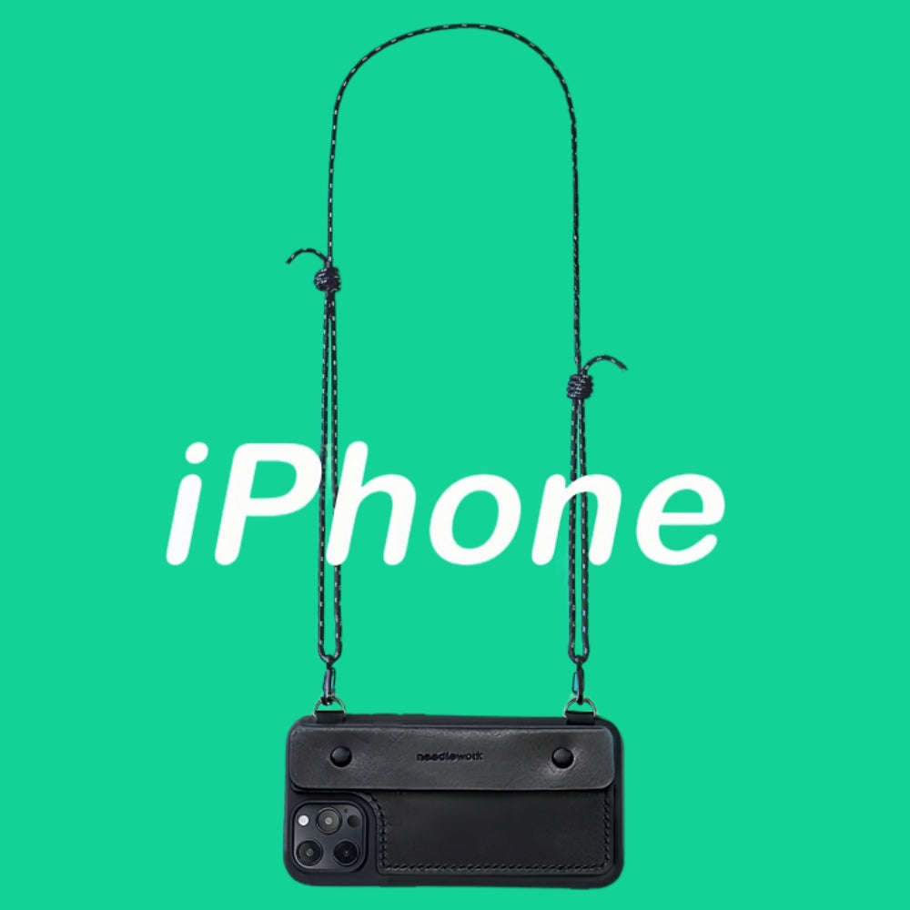 iPhone 14 Plus Case | Leather Strap Crossbody Wallet