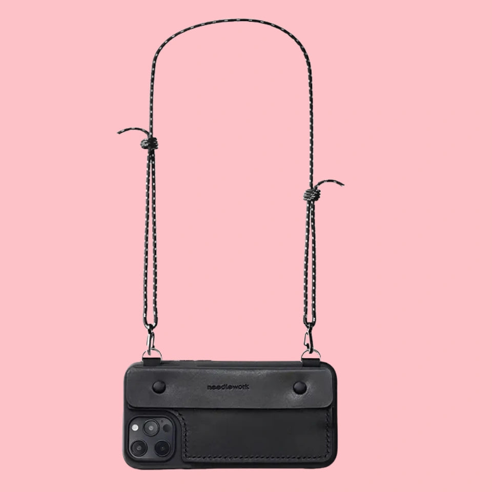 iPhone 14 Plus Case | Leather Strap Crossbody Wallet