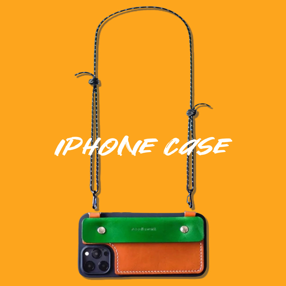 iPhone 14 Plus Case | Leather Strap Crossbody Wallet