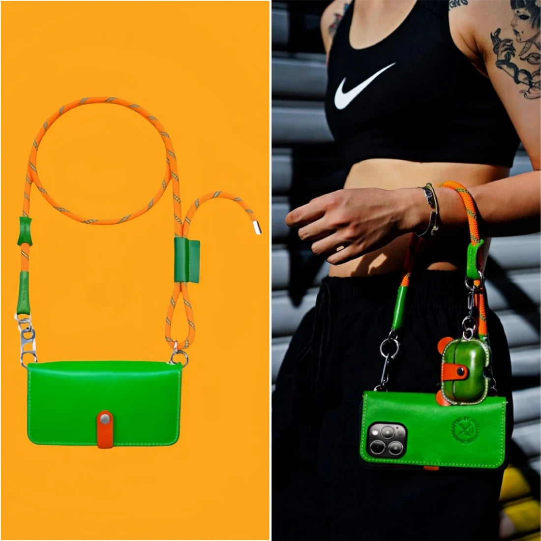 iPhone 16 Case | Leather Strap Flip Wallet