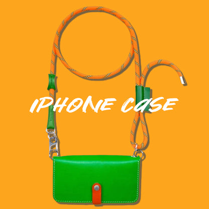 iPhone 16 Case | Leather Strap Flip Wallet