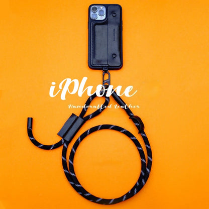 iPhone 16 Plus Case | Leather Strap Card Wallet