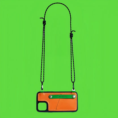 iPhone 14 Case | Leather Strap Crossbody Card