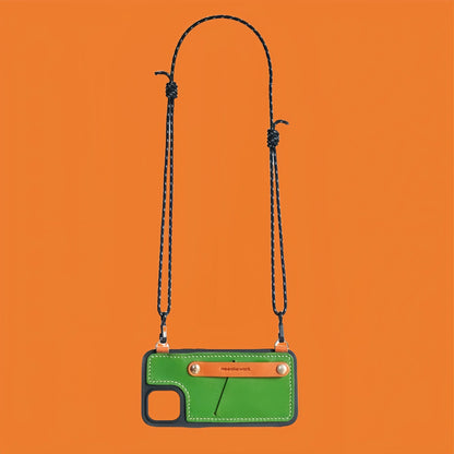 iPhone 14 Case | Leather Strap Crossbody Card