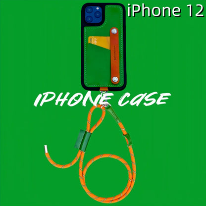 iPhone 12 Case Leather Case | with Strap and Card Holder