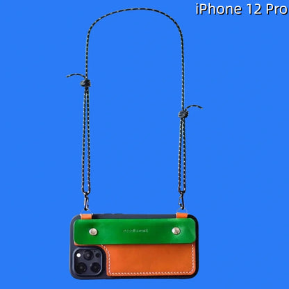 iPhone 12 Pro Leather Case | with Strap Crossbody and Wallet