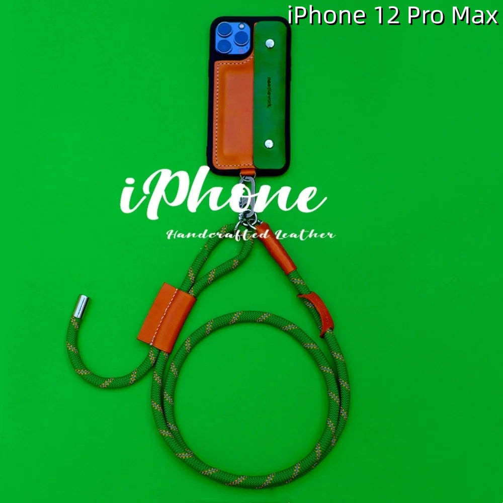 iPhone 12 Pro Max Leather Case | with Strap Card and Wallet