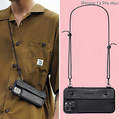 iPhone 12 Pro Max Leather Case | with Strap Crossbody and Wallet