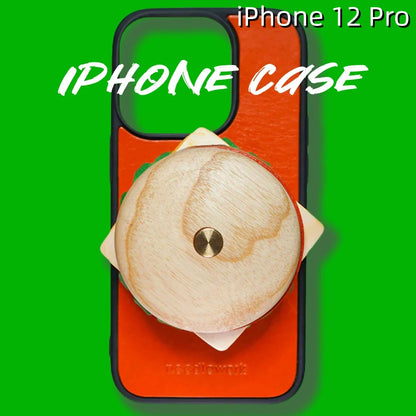 iPhone 12 Pro Leather Case | with Removable Handle | Hamburger style