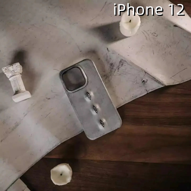 iPhone 12 Leather Case | with 3D Eye Pattern