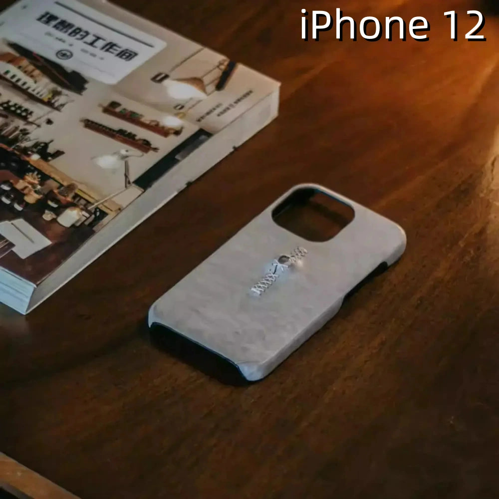 iPhone 12 Leather Case | with 3D Eye Sutures Design