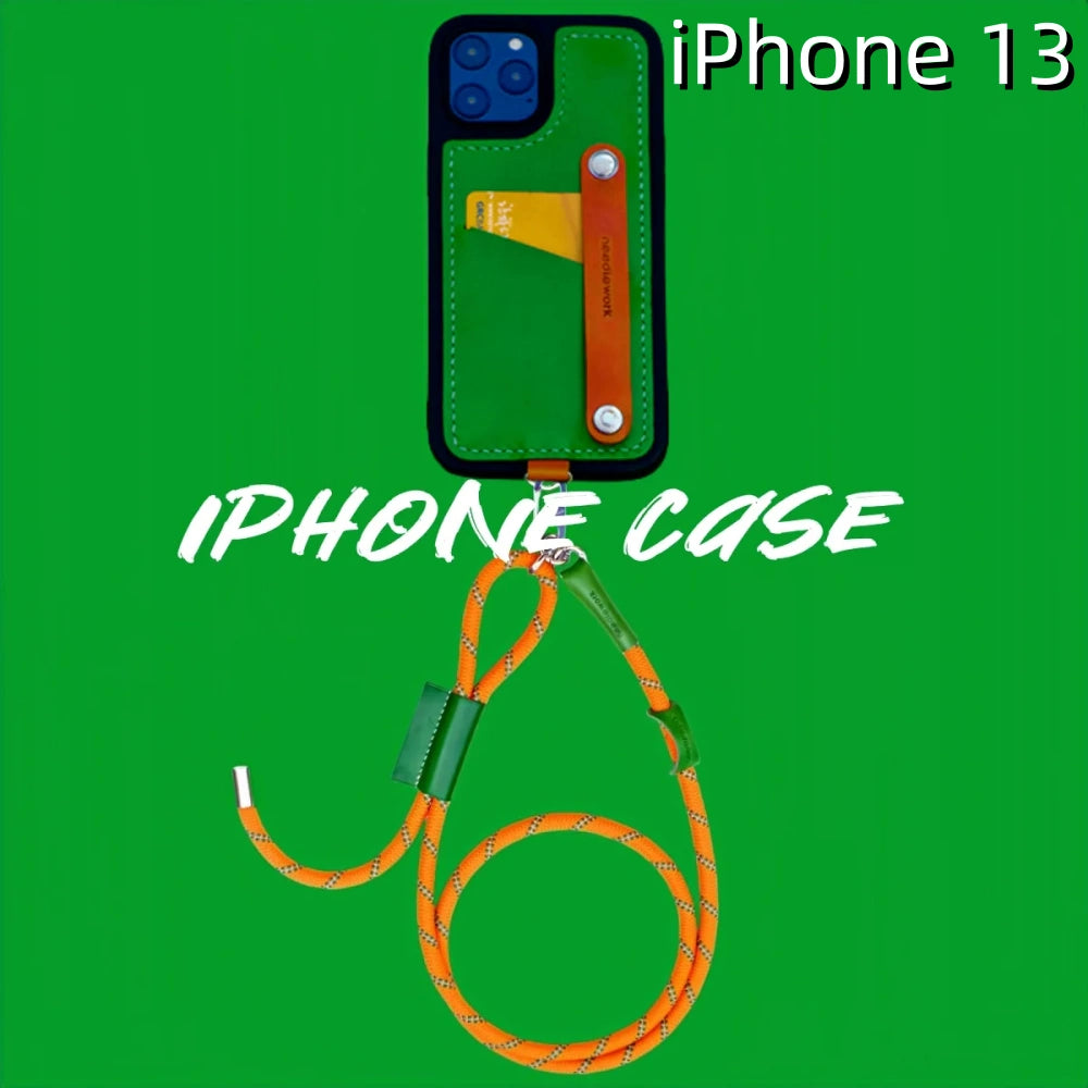 iPhone 13 Leather Case | with Strap and Card Holder