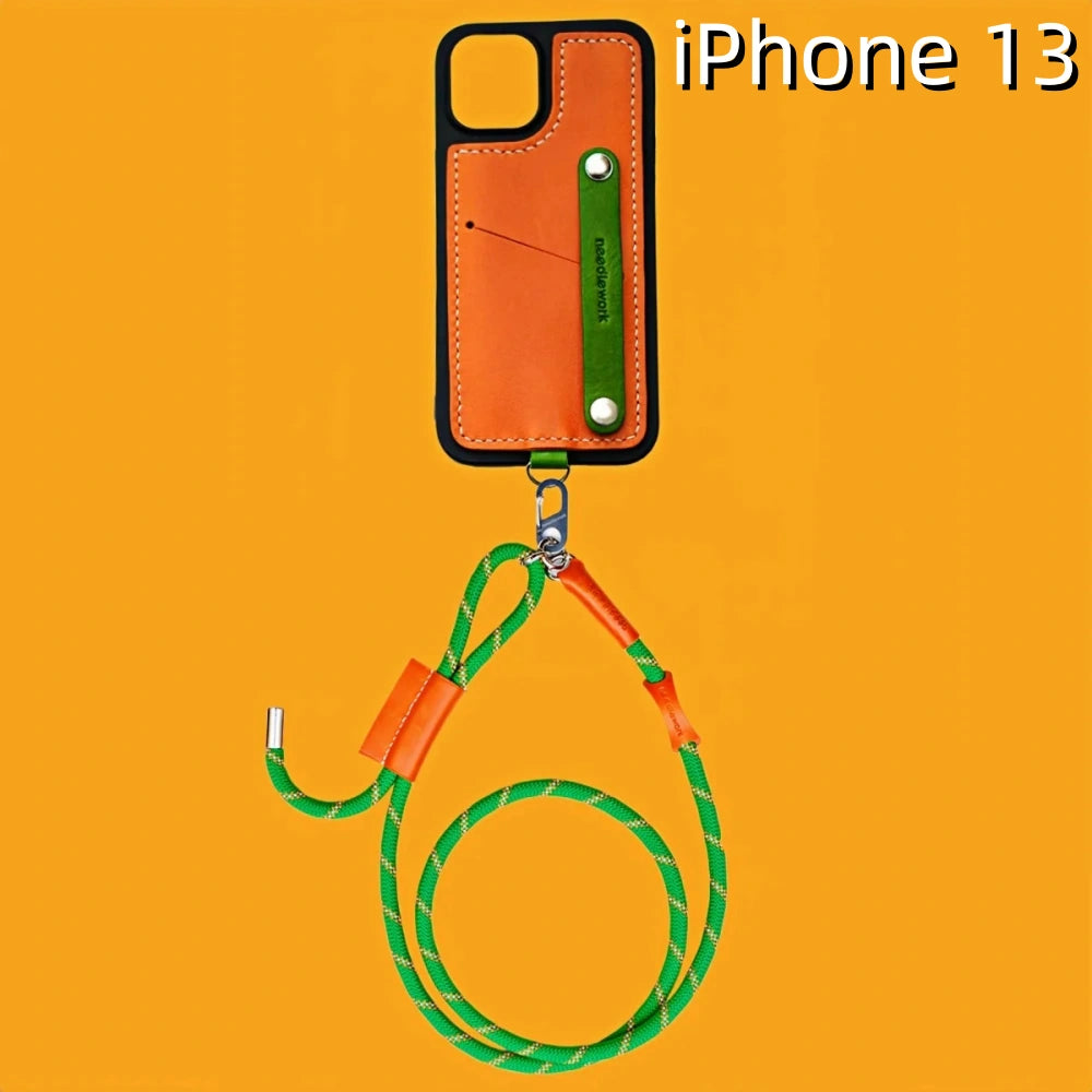 iPhone 13 Leather Case | with Strap and Card Holder