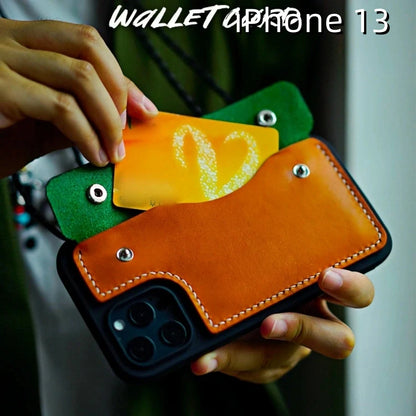 iPhone 13 Leather Case | with Strap and Wallet