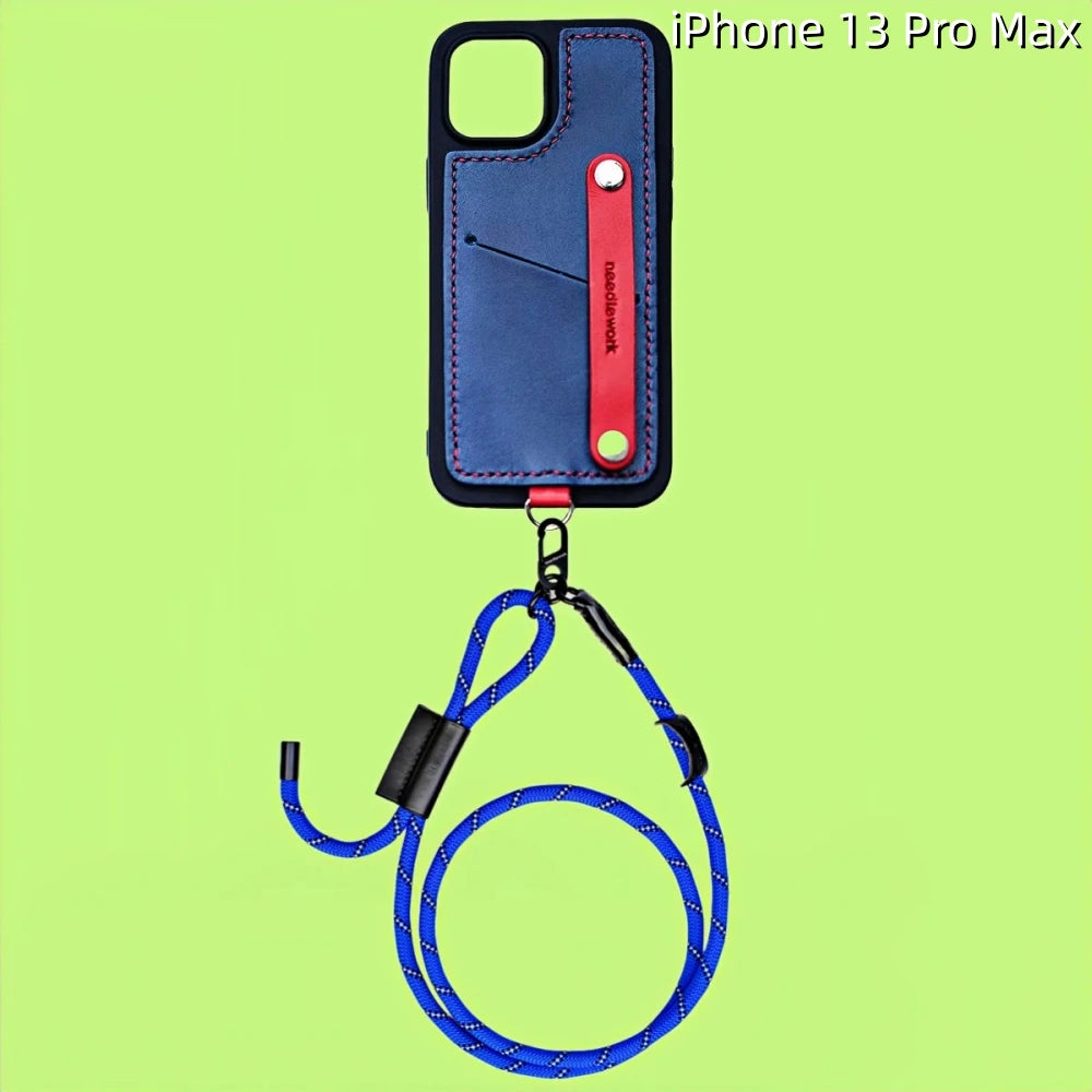 iPhone 13 Pro Max Leather Case | with Strap and Card Holder