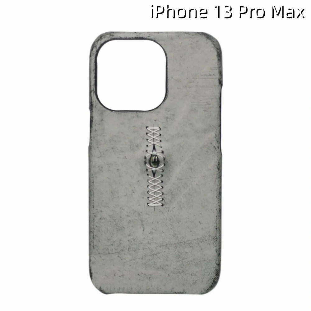 iPhone 13 Pro Max Leather Case | with 3D Eye Sutures Design