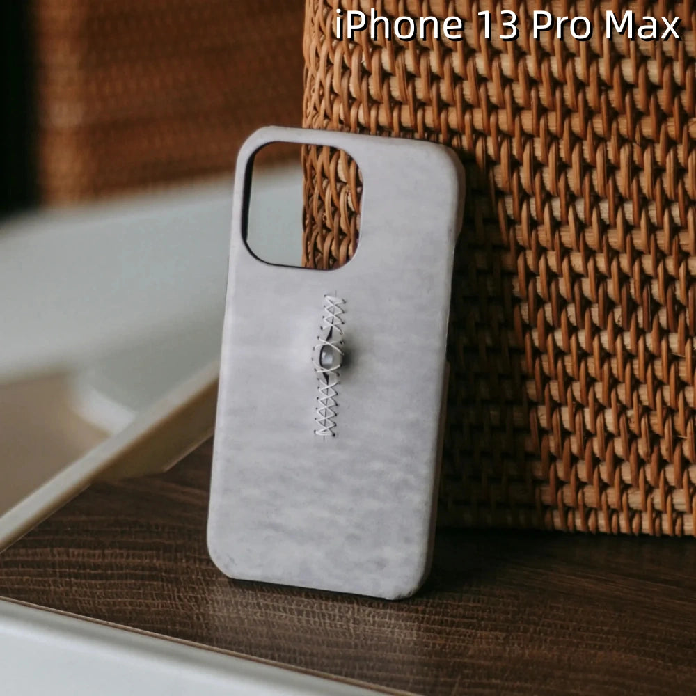 iPhone 13 Pro Max Leather Case | with 3D Eye Sutures Design