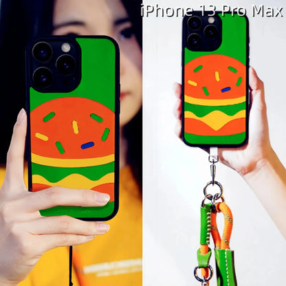 iPhone 13 Pro Max Leather Case | with Hand Made Hamburger Design
