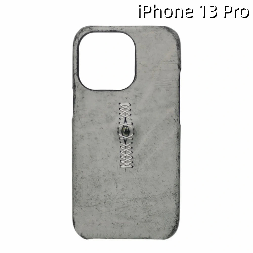 iPhone 13 Pro Leather Case | with 3D Eye Sutures Design