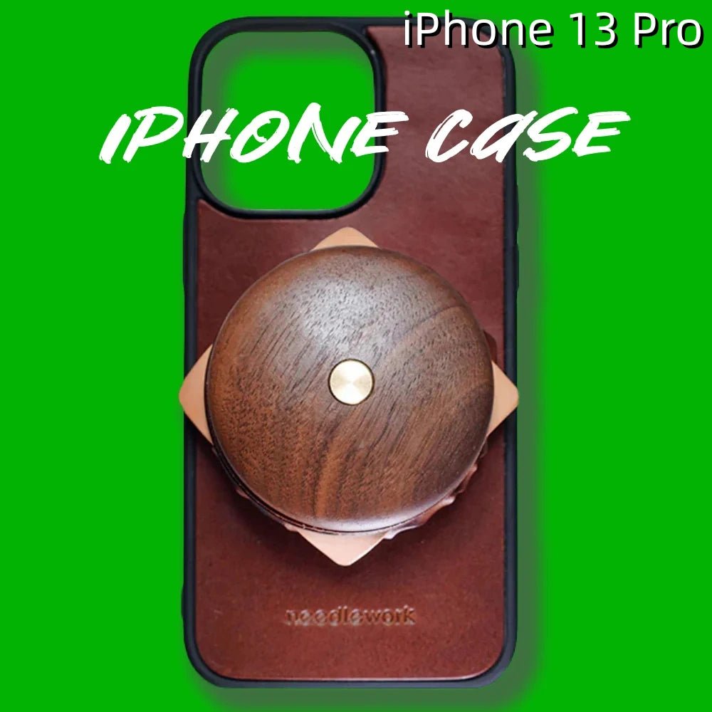 iPhone 13 Pro Leather Case | with Removable Handle | Hamburger style