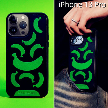 iPhone 13 Pro Leather Case | with Hand Made Banana Design