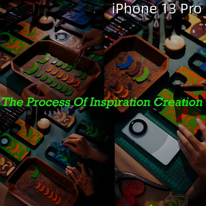 iPhone 13 Pro Leather Case | with Hand Made Banana Design