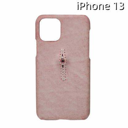 iPhone 13 Leather Case | with 3D Eye Sutures Design