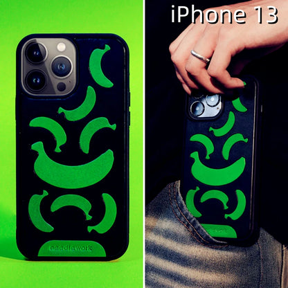 iPhone 13 Leather Case | with Hand Made Banana Design
