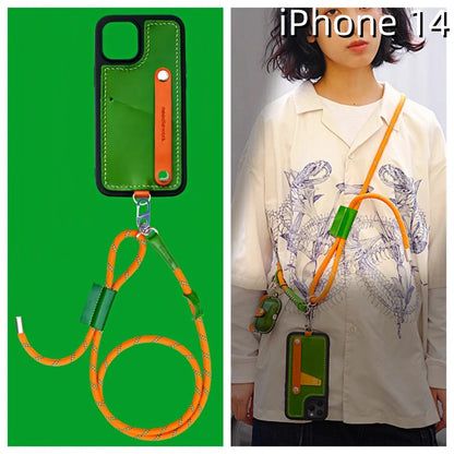 iPhone 14 Leather Case | with Strap and Card Holder