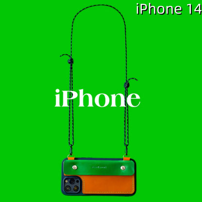 iPhone 14 Leather Case | with Strap Crossbody and Wallet