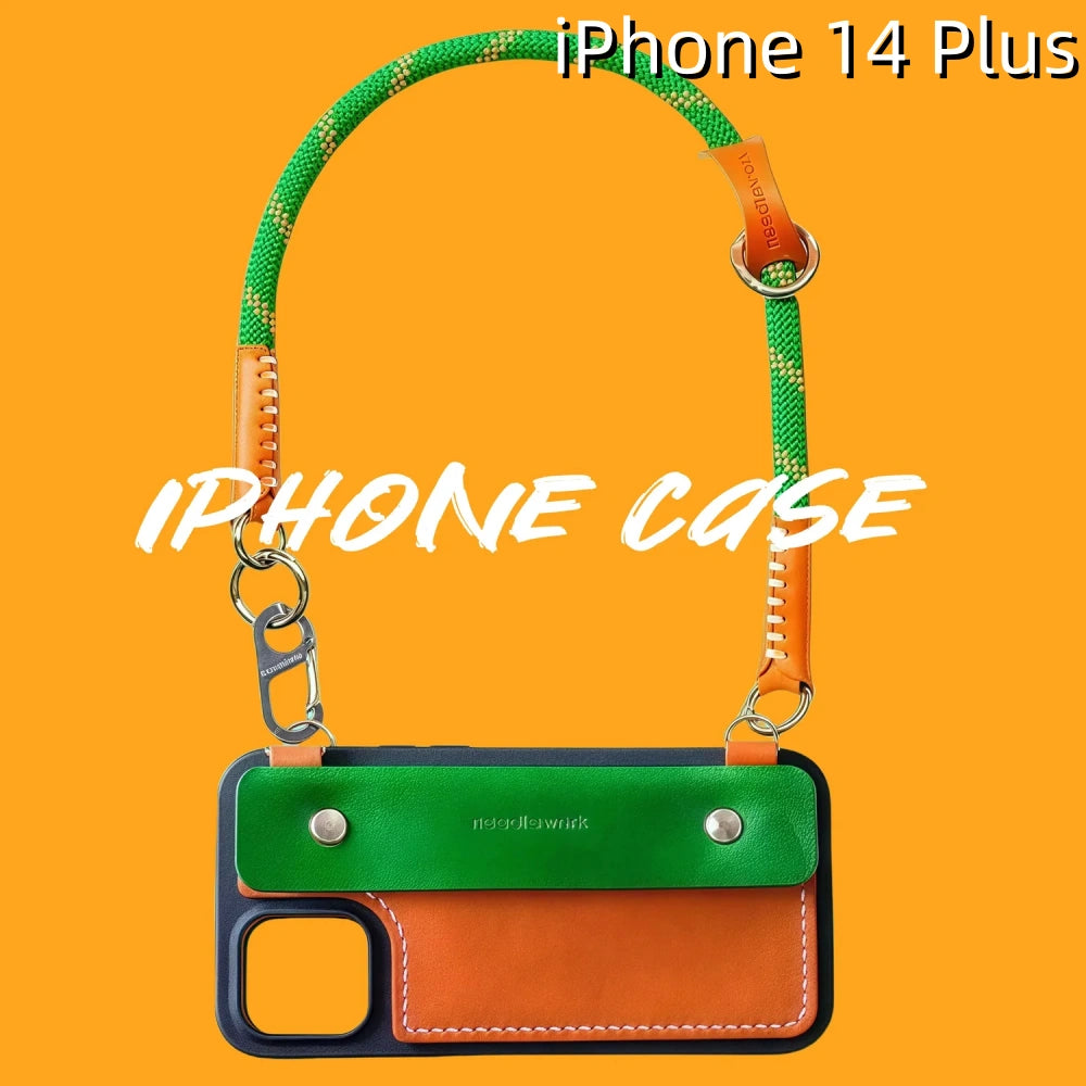 iPhone 14 Plus Leather Case | with Strap and Wallet