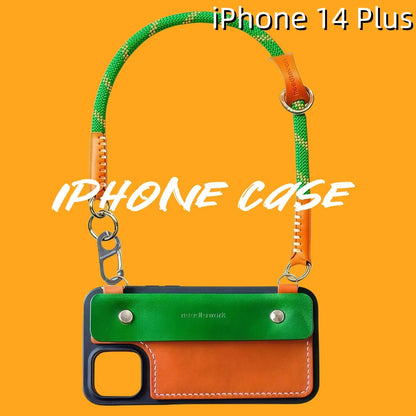 iPhone 14 Plus Leather Case | with Strap and Wallet