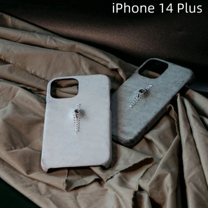 iPhone 14 Plus Leather Case | with 3D Eye Sutures Design