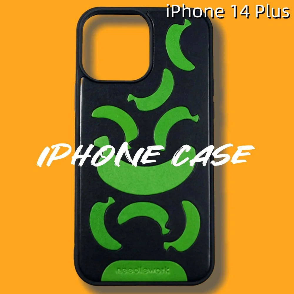iPhone 14 Plus Leather Case | with Hand Made Banana Design