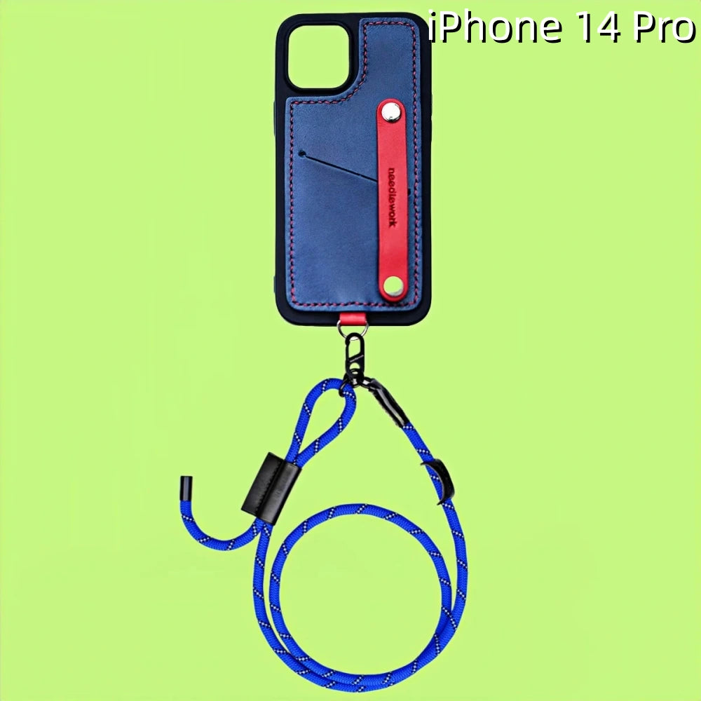 iPhone 14 Pro Leather Case | with Strap and Card Holder