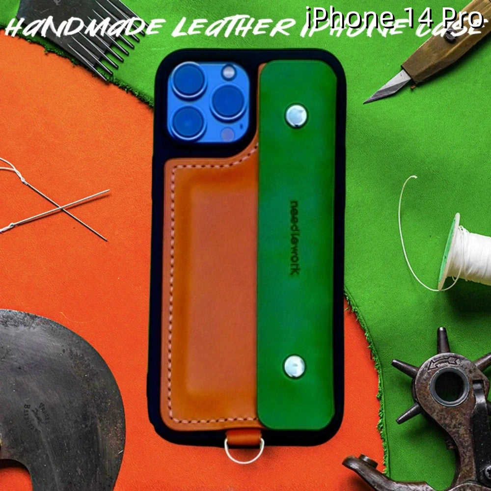 iPhone 14 Pro Leather Case | with Strap Card and Wallet