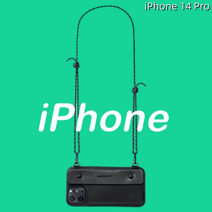 iPhone 14 Pro Leather Case | with Strap Crossbody and Wallet