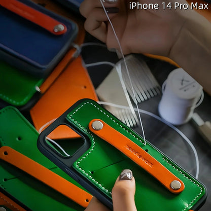 iPhone 14 Pro Max Leather Case | with Strap and Card Holder
