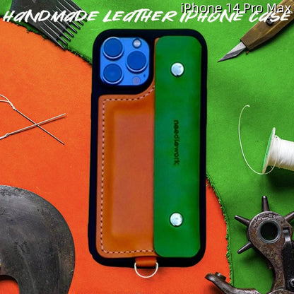 iPhone 14 Pro Max Leather Case | with Strap Card and Wallet