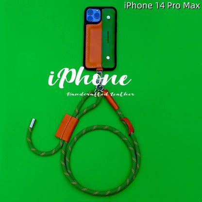 iPhone 14 Pro Max Leather Case | with Strap Card and Wallet