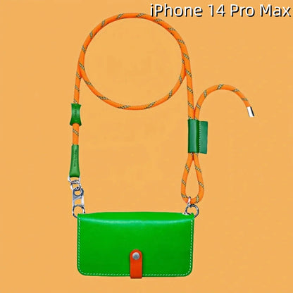 iPhone 14 Pro Max Leather Max Case | with Strap and Flip Wallet