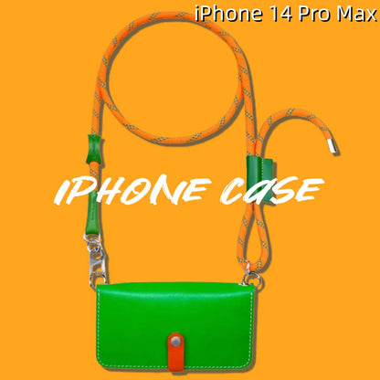 iPhone 14 Pro Max Leather Max Case | with Strap and Flip Wallet