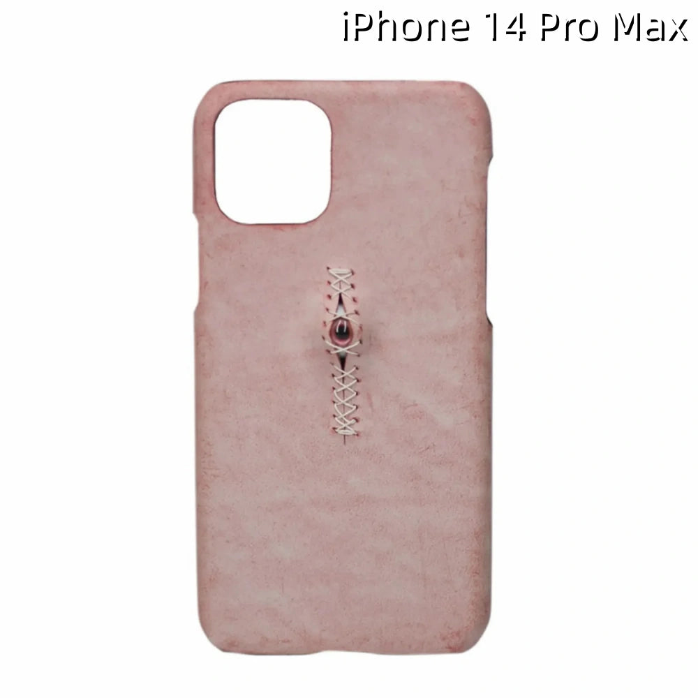iPhone 14 Pro Max Leather Case | with 3D Eye Sutures Design