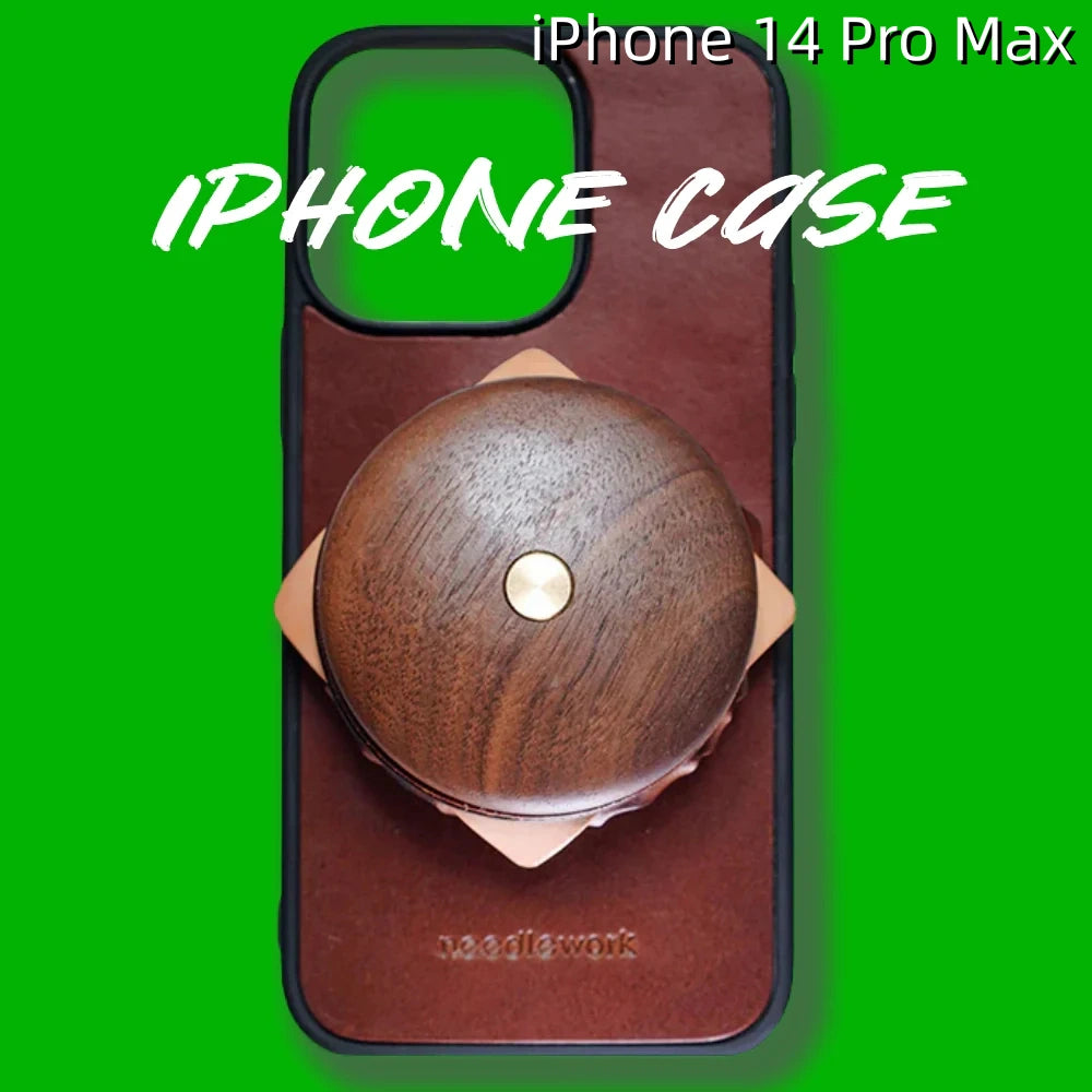 iPhone 14 Pro Max Leather Case | with Removable Handle | Hamburger style