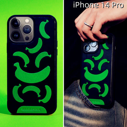 iPhone 14 Pro Leather Case | with Hand Made Banana Design