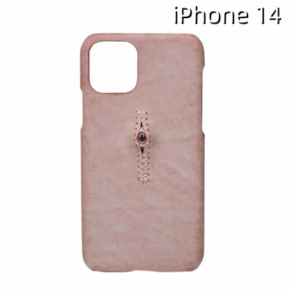 iPhone 14 Leather Case | with 3D Eye Sutures Design