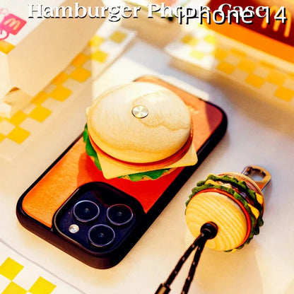 iPhone 14 Leather Case | with Removable Handle | Hamburger style