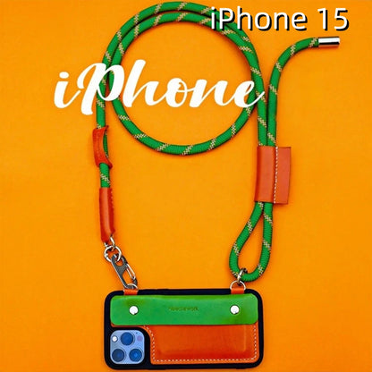 iPhone 15 Leather Case | with Strap and Wallet
