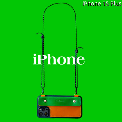 iPhone 15 Plus Leather Case | with Strap Crossbody and Wallet